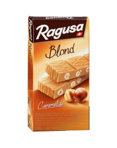 Шоколад белый с трюфельной начинкой и целыми лесными орехами 100 г Ragusa blond