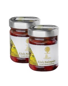 Натуральные греческие оливки сорта Каламон высшего качества с косточкой 2шт 200 гр Ellive