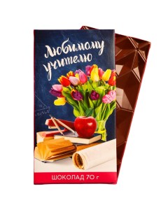 Шоколад молочный Любимому учителю 70 г Фабрика счастья
