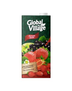 Напиток сокосодержащий яблоко черноплодная рябина клубника земляника 0 95 л Global village