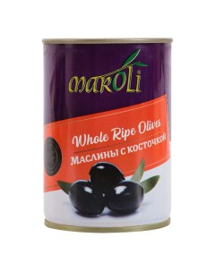 Маслины черные с косточкой 300 г Maroli