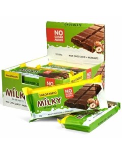 Шоколад Milky Chocolate молочный шоколад и фундук коробка 30 шт х 55 г Snaq fabriq