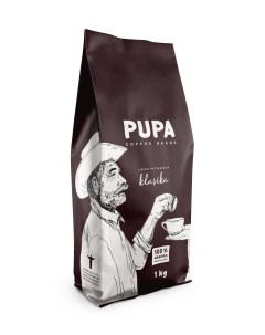 Кофе в зернах Pupa Classic 100 арабика Колумбия 1кг Kavos bankas