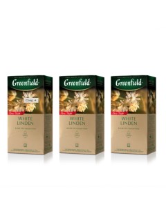 Чай черный с добавлением зеленого White Linden 3 упаковки по 25 пакетиков Greenfield