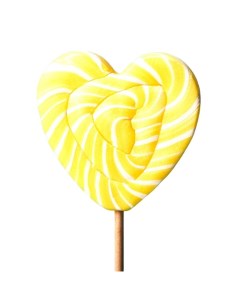 Карамель на палочке Лолли сердце двухцветное 70г жёлтое Nobrand