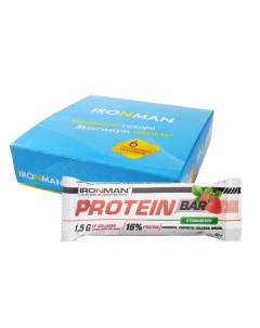 Протеиновый батончик Protein Bar с коллагеном Клубника 50 г Ironman