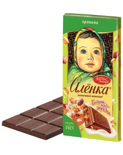 Шоколад Молочный с гранолой Бодрая подзарядка 90г Аленка