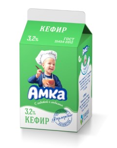 Кефир 3 2 БЗМЖ 0 45 л Амка