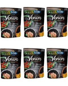 Рис цельнозерновой среднезерный пропаренный черный Venere 230 гр 6 шт Riso scotti