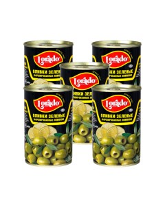 Оливки зеленые фаршированные лимоном 5 шт по 314 мл Lorado