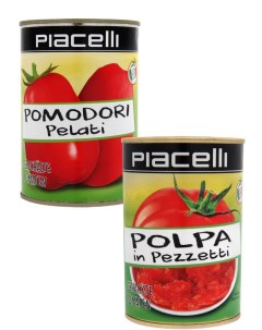 Томаты очищенные в томатном соке 400г томаты резаные 400г Piacelli