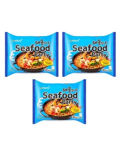 Лапша быстрого приготовления Seafood party со вкусом морепродуктов 3 шт 125г Samyang