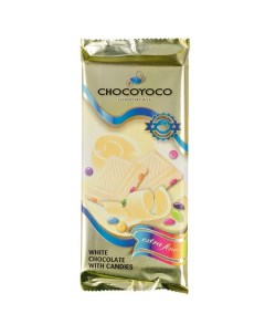Шоколад белый с разноцветным драже 100 г Chocoyoco