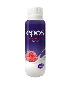 Питьевой йогурт с клубникой обезжиренный БЗМЖ 250 г Epos