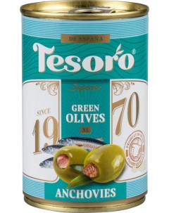 Оливки фаршированные анчоусом 300 г Tesoro