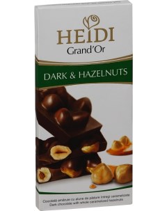 Шоколад темный Гранд Ор с цельным лесным орехом 100 г Heidi