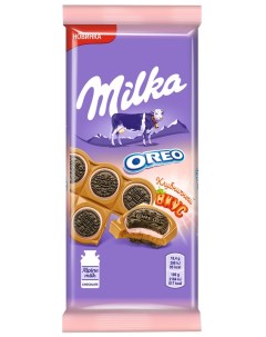 Шоколад Орео молочное печенье с клубничной начинкой 92 г Milka
