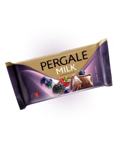 Молочный шоколад с начинкой из лесных ягод 100 гр Упаковка 19 шт Pergale