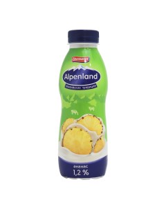 Йогуртный напиток ананас 1 2 420 г Alpenland