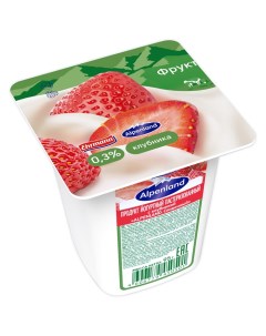 Йогурт клубника 0 3 95 г Alpenland