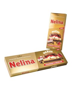 Шоколад Nelina Premium Belgian chocolate Maxxx молочный клубника и чизкейк 270 г Nelly