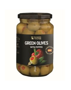 Оливки Premier of Taste зеленые с красным перцем 370 мл Premiere of taste