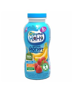 Йогурт питьевой детский клубника банан с 8 месяцев 2 5 БЗМЖ 200 мл Фрутоняня