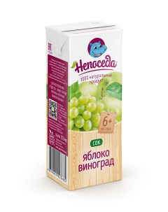 Сок детский Яблочно виноградный с 6 месяцев 0 2 л Непоседа