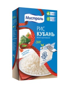 Рис кубань белый круглозерный 80 г 5 пакетиков Mistral