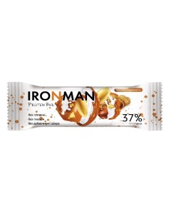 Батончик без глазури 37 Protein Bar 50 г Арахис карамель Ironman