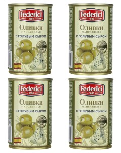 Оливки с голубым сыром 4 шт по 300 г Federici