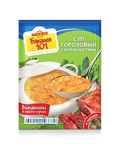 Суп Гороховый с копченостями быстрого приготовления 65 г Бакалея 101