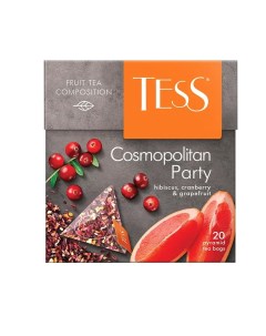 Чай чёрный Cosmopolitan Party в пирамидках 20 пакетиков Tess