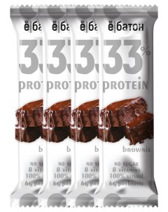 Протеиновый батончик Ёбатон 33 Protein Bar 45 г коробка 15 шт Брауни Ё батон