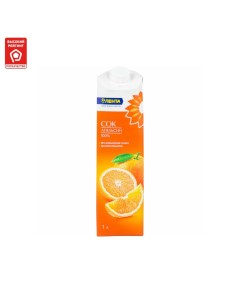 Сок Апельсиновый восстановленный для детей дошкольного и школьного возраста 1 л Лента