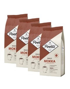 Кофе в зернах Daily Mokka 4 шт х 1 кг Poetti