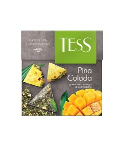 Чай зелёный Pina Colada в пирамидках 20 пакетиков Tess