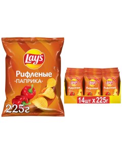 Картофельные чипсы Lays рифленые паприка 14 шт х 225 г