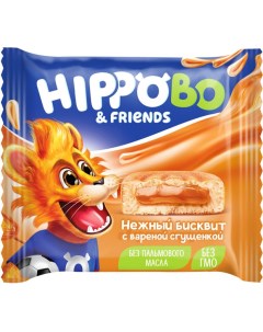 Пирожное Hippo Bo friends бисквитное с вареной сгущенкой 32 г Hippo bo & friends