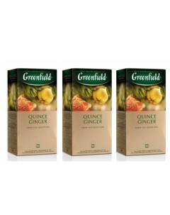 Чай зеленый Quince Ginger 3 упаковки по 25 пакетиков Greenfield