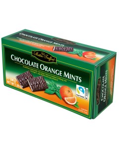 Темный шоколад с мятной начинкой с апельсиновым вкусом в пластинках 200 г Maitre truffout