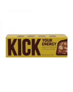 Арахисовый батончик в темном шоколаде Кик Food Revolution 45г Kick