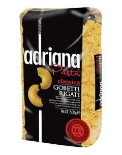 Макаронные изделия крупные рожки бронзовая матрица 500 г Adriana pasta