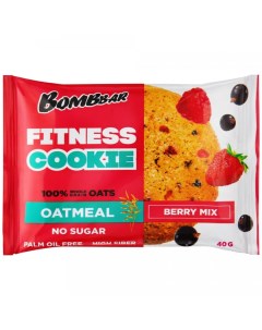 Овсяное печенье Fitness Cookie 10шт по 40г ягодный микс Bombbar