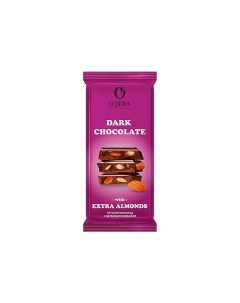 Шоколад горький с цельным миндалем Dark Extra Almond 90 г O`zera