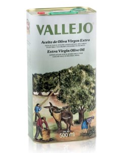 Масло оливковое Extra Virgin нерафинированное в железной банке 500 мл Aceites vallejo