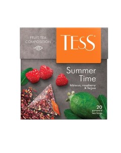 Чай чёрный Summer Time в пирамидках 20 пакетиков Tess