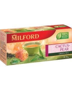 Чай ягода опунции зеленый байховый ароматизированный 1 75 г х 20 шт Милфорд