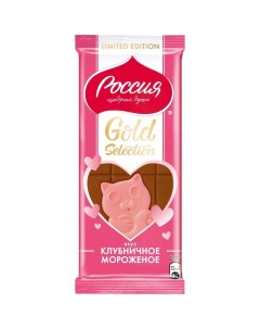 Шоколад Gold Selection молочный дуэт в клубничном 85 г Россия щедрая душа