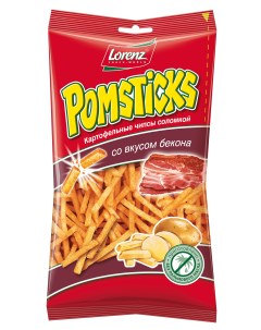 Картофельные чипсы соломкой pomsticks со вкусом бекона 100 г Lorenz